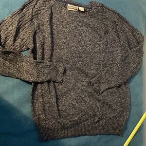 2/$15  EUC Mens cotton sweater in navy blue / grey heather